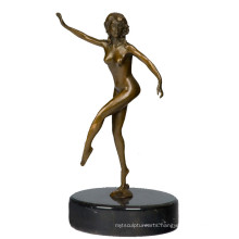 Dancer Decor Bronze Sculpture Nude Lady Craft Brass Statue Tpy-449